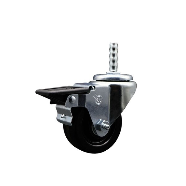3 Inch Phenolic Wheel Swivel 34 Inch Threaded Stem Caster with Brake SCC